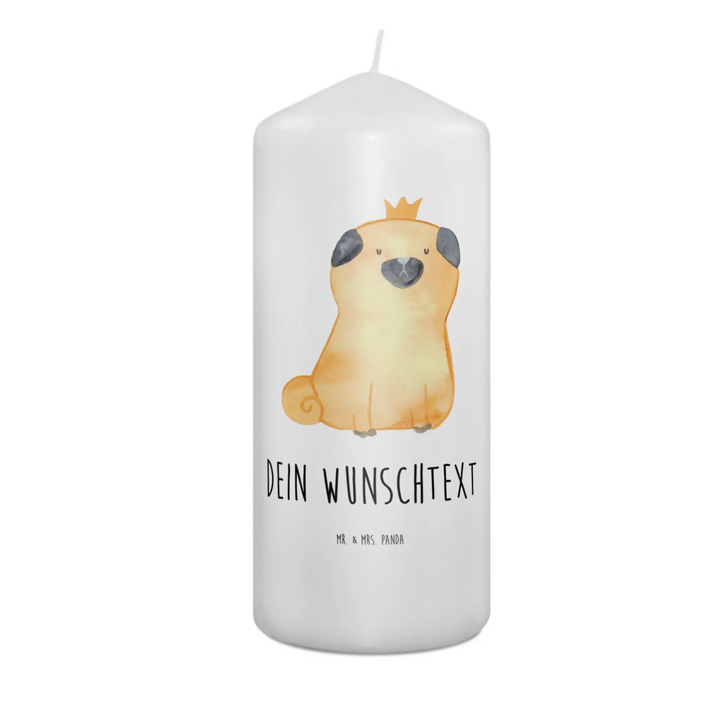 Personalizowana świeca mops korona Pies, motyw psa, zwierzę domowe, rasa psa, miłośnik zwierząt, właściciel psa, powiedzenia