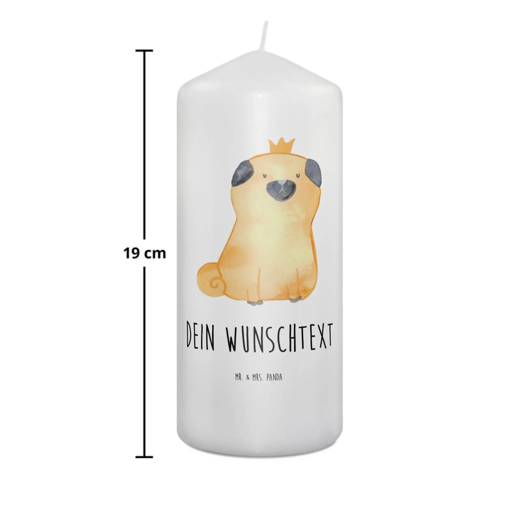 Personalizowana świeca mops korona Pies, motyw psa, zwierzę domowe, rasa psa, miłośnik zwierząt, właściciel psa, powiedzenia
