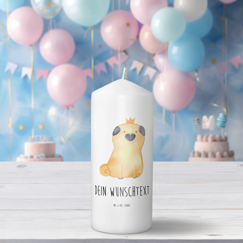 Personalizowana świeca mops korona Pies, motyw psa, zwierzę domowe, rasa psa, miłośnik zwierząt, właściciel psa, powiedzenia