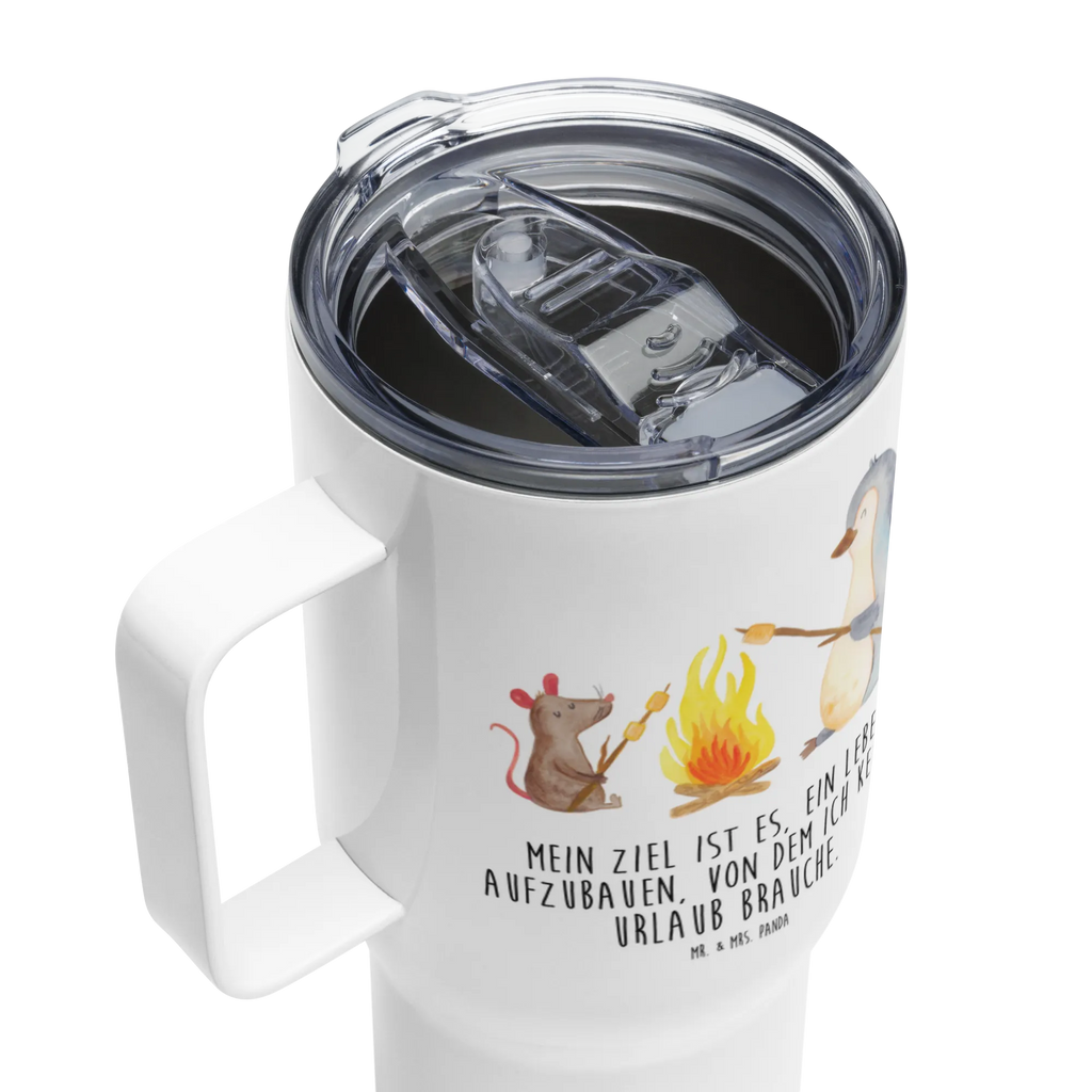XXL Thermobecher Pinguin Lagerfeuer Großer Thermobecher, XL Thermobecher, XL Reisetasse, Autobecher, Reisebecher, Jumbo Becher, Thermobecher, Pinguin, Liebe, Feuer, Lebensmotivation, Leben, Lagerfeuer, grillen, Arbeit, Neustart, Lebensspruch, Büro, Motivation, Büroalltag, Marshmallows, Pinguine, Job, Maus