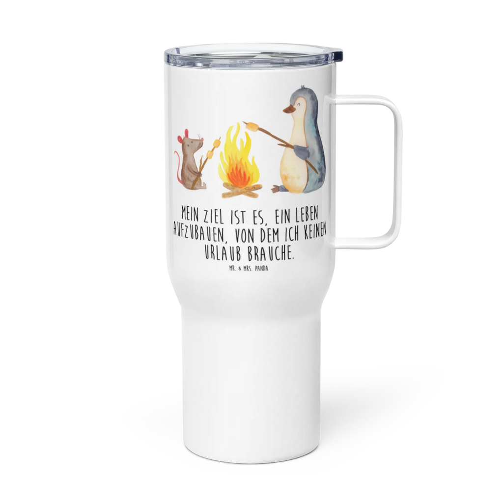 XXL Thermobecher Pinguin Lagerfeuer Großer Thermobecher, XL Thermobecher, XL Reisetasse, Autobecher, Reisebecher, Jumbo Becher, Thermobecher, Pinguin, Liebe, Feuer, Lebensmotivation, Leben, Lagerfeuer, grillen, Arbeit, Neustart, Lebensspruch, Büro, Motivation, Büroalltag, Marshmallows, Pinguine, Job, Maus