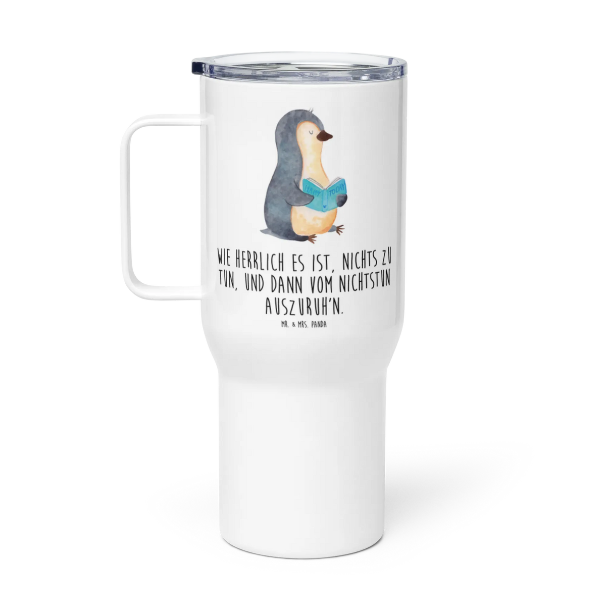 XXL Thermobecher Pinguin Buch Thermos-Becher, thermosbecher, Autobecher, Kaffee-Thermobecher, To-Go-Becher, Edelstahlbecher, Reisebecher, Teetasse, Mehrweg-Kaffeebecher, Thermobecher, Trinkgefäß, Isolierbecher, Teebecher, getränkebecher, XL Thermobecher, Jumbo Becher, Kaffee-to-go-Becher, Großer Thermobecher, Mehrwegbecher, XL Reisetasse, Edelstahl-Thermobecher, Edelstahl Tasse, Pinguin, Bücherwurm, Nichtstun, Faulenzen, Pinguine, Lesen, Ferien, Buch, Urlaub, Freizeit
