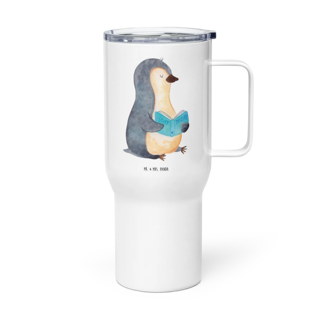 XXL thermal mug Penguin A book Autobecher, Reisebecher, Thermobecher, XL Thermobecher, Jumbo Becher, XL Reisetasse, Großer Thermobecher, Pinguin, Faulenzen, Lesen, Freizeit, Bücherwurm, Pinguine, Buch, Urlaub, Nichtstun, Ferien