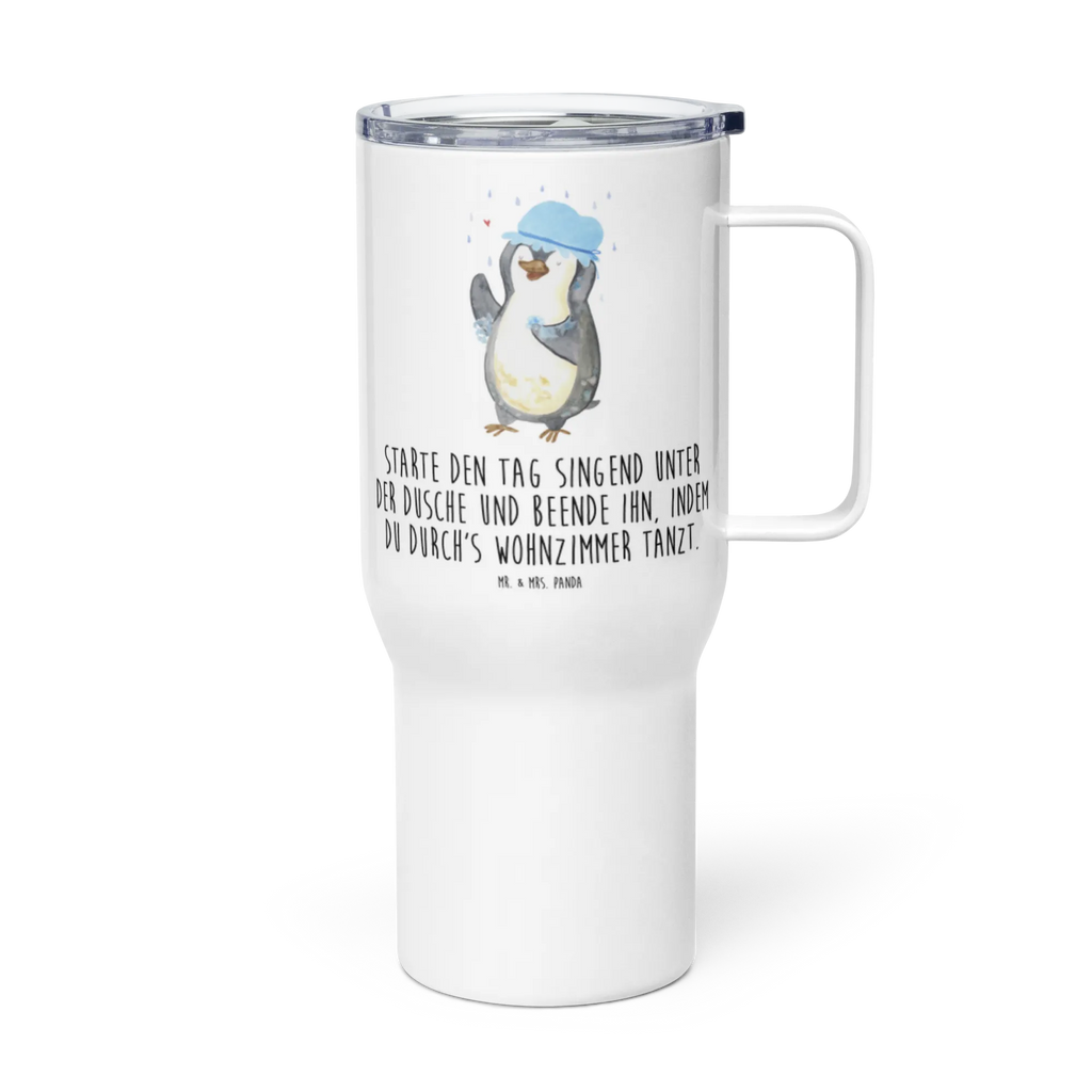 XXL Thermobecher Pinguin Duschen Großer Thermobecher, Jumbo Becher, Autobecher, Reisebecher, XL Reisetasse, XL Thermobecher, Pinguin, Neuanfang, glücklich sein, Neustart, Duschen, Motivation, Dusche, Lebensmotto, Pinguine