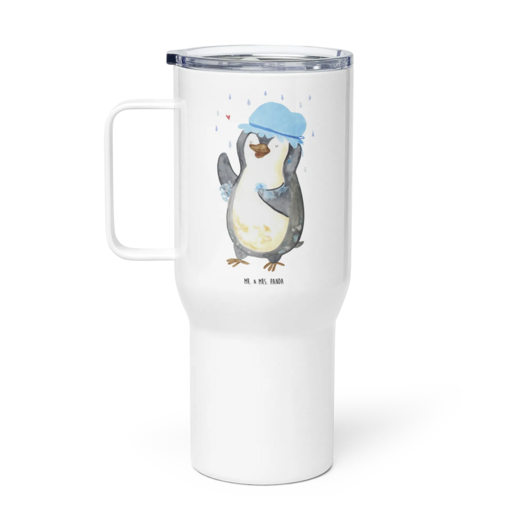 XXL Thermobecher Pinguin Duschen Großer Thermobecher, Jumbo Becher, Autobecher, Reisebecher, XL Reisetasse, XL Thermobecher, Pinguin, Neuanfang, glücklich sein, Neustart, Duschen, Motivation, Dusche, Lebensmotto, Pinguine