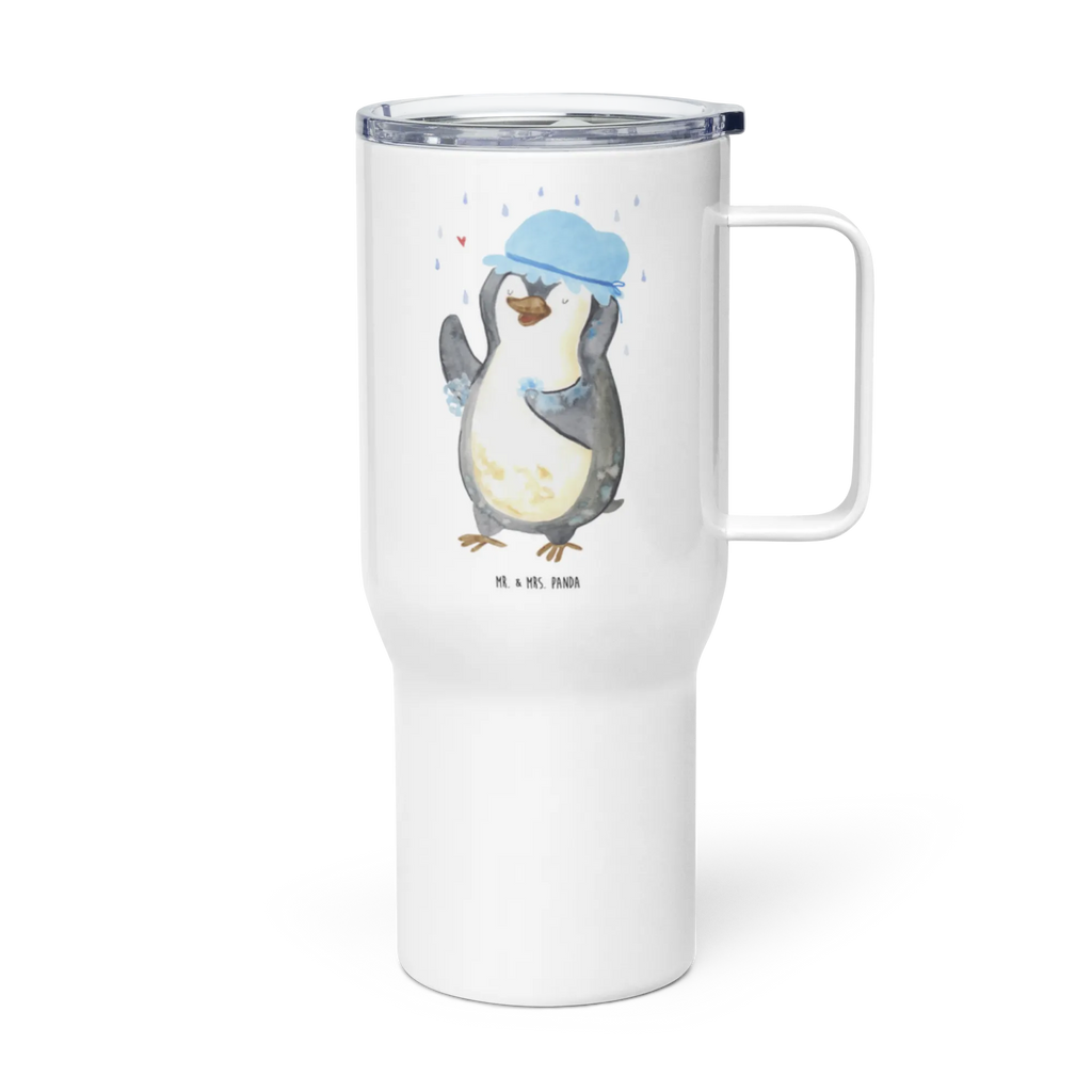 XXL Thermobecher Pinguin Duschen Großer Thermobecher, Jumbo Becher, Autobecher, Reisebecher, XL Reisetasse, XL Thermobecher, Pinguin, Neuanfang, glücklich sein, Neustart, Duschen, Motivation, Dusche, Lebensmotto, Pinguine