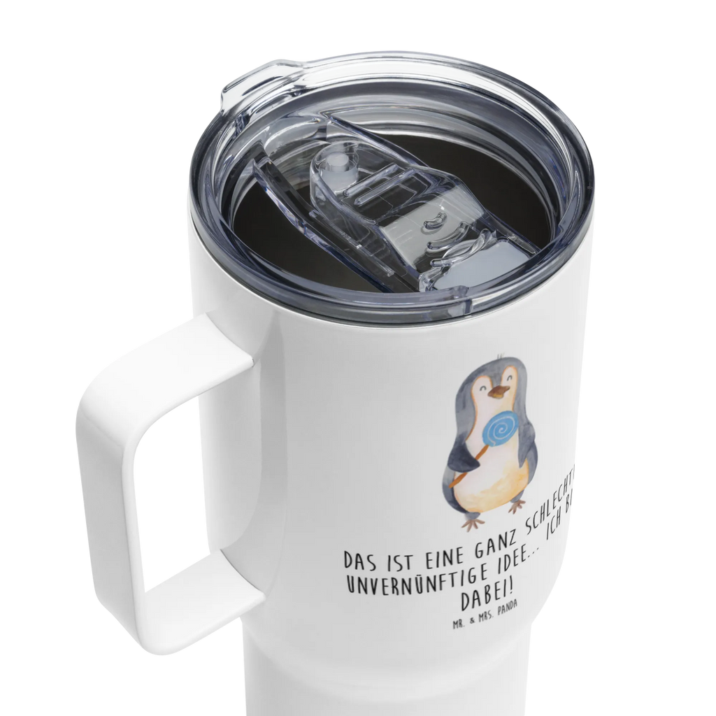 XXL Thermobecher Pinguin Lolli Jumbo Becher, XL Reisetasse, Großer Thermobecher, Thermobecher, Autobecher, XL Thermobecher, Reisebecher, Pinguin, Blödsinn, Rebell, Spruch, Rabauke, Ganove, Gauner, Pinguine, Lolli, Süßigkeiten