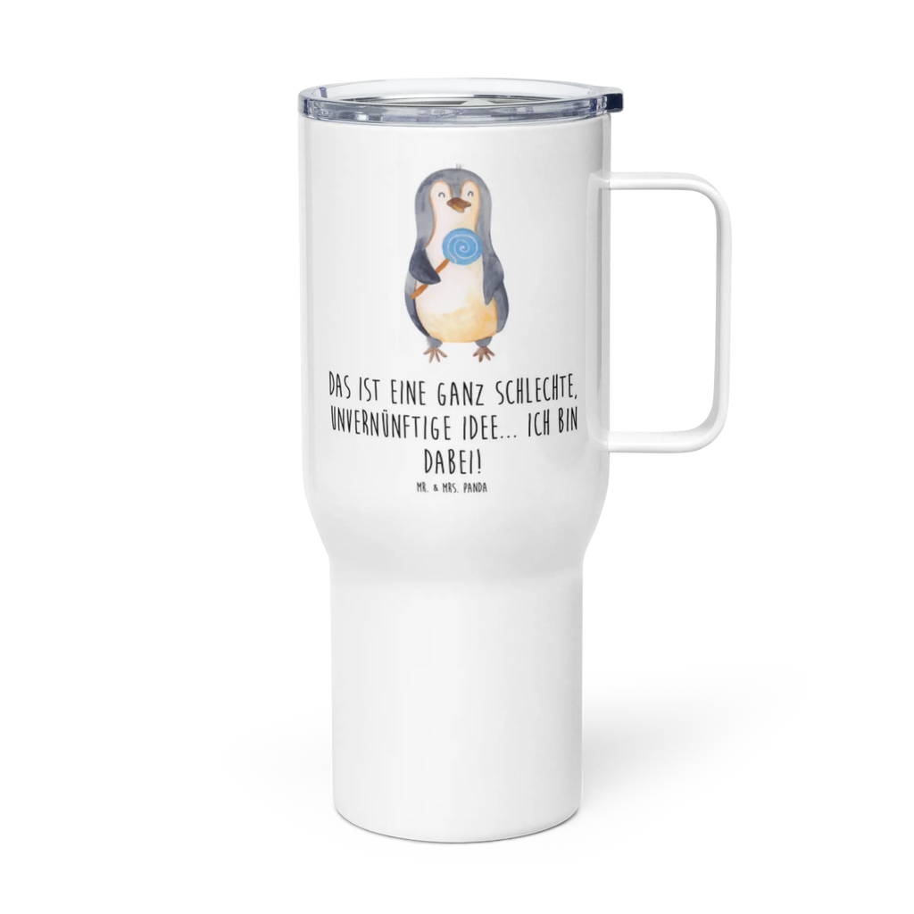 XXL Thermobecher Pinguin Lolli Jumbo Becher, XL Reisetasse, Großer Thermobecher, Thermobecher, Autobecher, XL Thermobecher, Reisebecher, Pinguin, Blödsinn, Rebell, Spruch, Rabauke, Ganove, Gauner, Pinguine, Lolli, Süßigkeiten