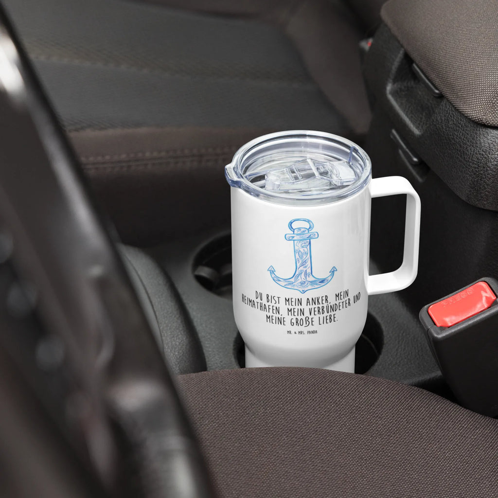 XXL Thermobecher Anker Blau Autobecher, Großer Thermobecher, Reisebecher, XL Reisetasse, XL Thermobecher, Thermobecher, Jumbo Becher, Tiermotive, Gute Laune, lustige Sprüche, Tiere