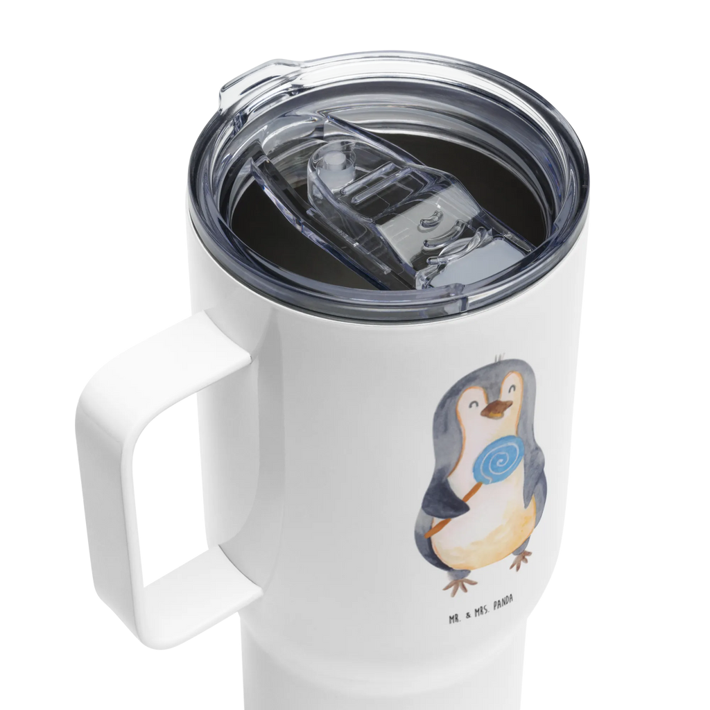 XXL Thermobecher Pinguin Lolli Jumbo Becher, XL Reisetasse, Großer Thermobecher, Thermobecher, Autobecher, XL Thermobecher, Reisebecher, Pinguin, Blödsinn, Rebell, Spruch, Rabauke, Ganove, Gauner, Pinguine, Lolli, Süßigkeiten