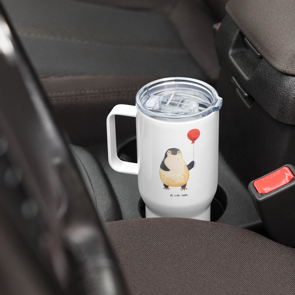 XXL Thermobecher Pinguin Luftballon Reisebecher, Autobecher, XL Thermobecher, Großer Thermobecher, XL Reisetasse, Jumbo Becher, Pinguin, Geschenk Freundin, Pinguine, Beste Freundin, Neustart, Liebe, Tagträume, Lebenslust, Motivation, Glück, Geschenkidee, Neues Leben, Luftballon