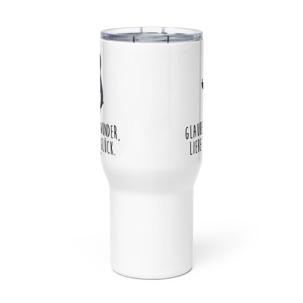 XXL Thermobecher Pinguin Marienkäfer Großer Thermobecher, Reisebecher, XL Thermobecher, Jumbo Becher, Autobecher, Thermobecher, XL Reisetasse, Pinguin, Lebensfreude, Glück, Freude, Marienkäfer, Wunder, Pinguine, Liebe