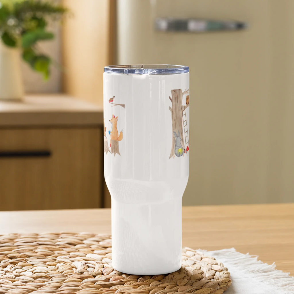 XXL thermal mug forest animals picnic Großer Thermobecher, Reisebecher, Thermobecher, Jumbo Becher, Autobecher, XL Reisetasse, XL Thermobecher, Tiermotive, Gute Laune, lustige Sprüche, Tiere, Wald, Igel, Fuchs, Waldtiere, Eichhörnchen, Maus, Hase, Picknick