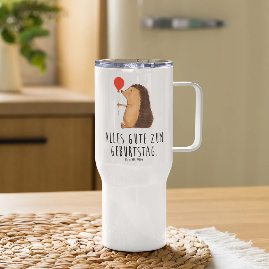 XXL thermal mug Hedgehog balloon Autobecher, Thermobecher, Jumbo Becher, Reisebecher, Großer Thermobecher, XL Reisetasse, XL Thermobecher, Tiermotive, Gute Laune, lustige Sprüche, Tiere, Ballon, Igel, Happy Birthday, Herzlichen Glückwunsch, Geburtstagskind, Glückwunsch, Geburtstag