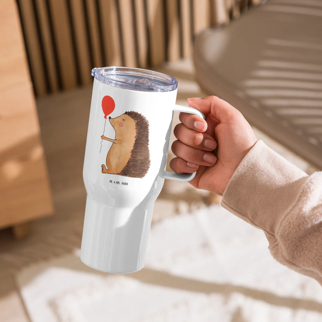 XXL thermal mug Hedgehog balloon Autobecher, Thermobecher, Jumbo Becher, Reisebecher, Großer Thermobecher, XL Reisetasse, XL Thermobecher, Tiermotive, Gute Laune, lustige Sprüche, Tiere, Ballon, Igel, Happy Birthday, Herzlichen Glückwunsch, Geburtstagskind, Glückwunsch, Geburtstag