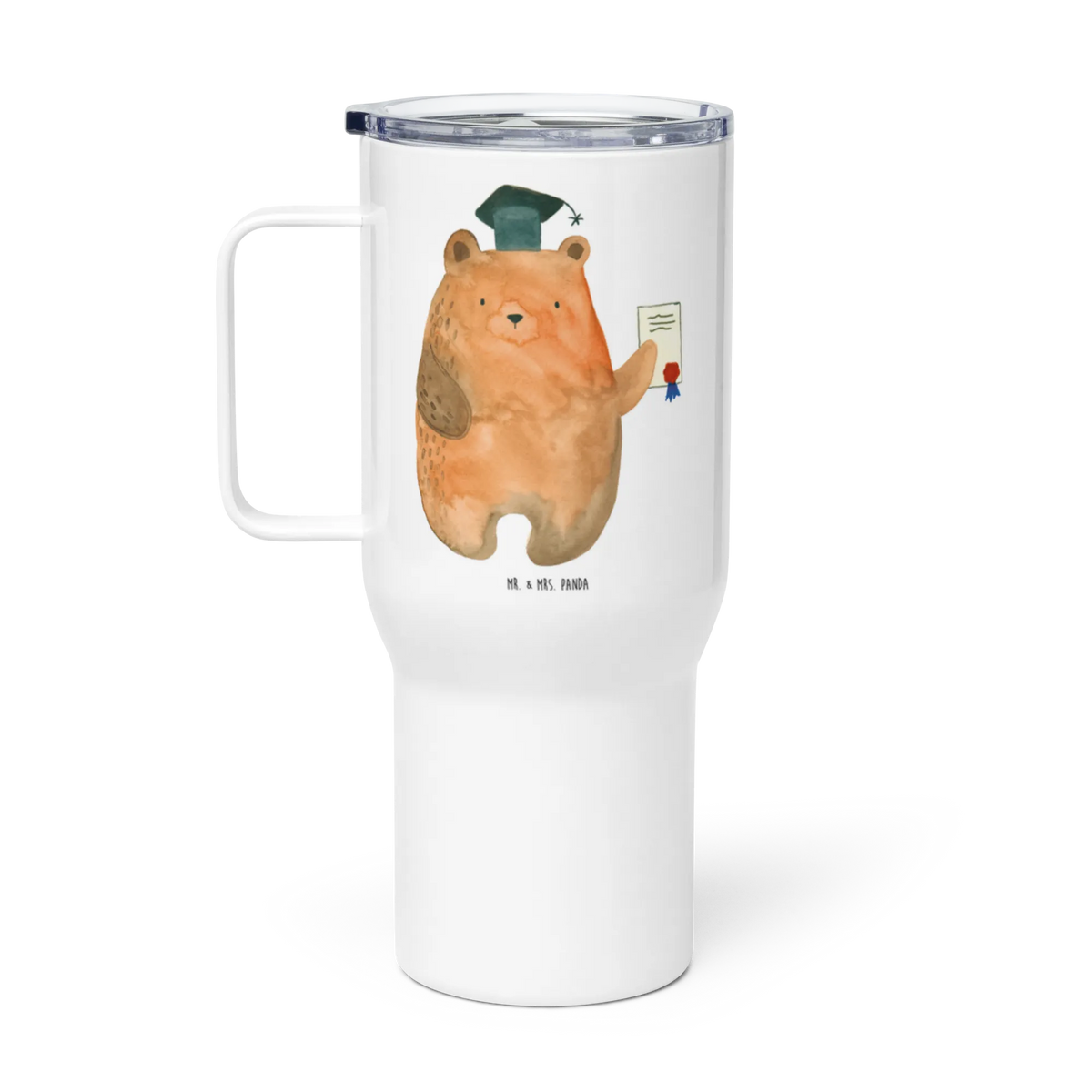 XXL thermal mug bear Test teddy bear, cuddly toy, examinations, certificate, diploma, examination passed, degree