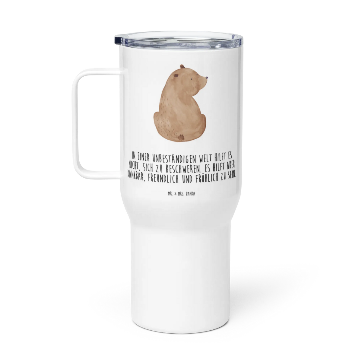 XXL Thermobecher Bär Schulterblick Thermobecher, XL Reisetasse, thermosbecher, XL Thermobecher, To-Go-Becher, Mehrwegbecher, Edelstahl-Thermobecher, Teetasse, Teebecher, Mehrweg-Kaffeebecher, Isolierbecher, Reisebecher, Kaffee-to-go-Becher, Edelstahl Tasse, Großer Thermobecher, Trinkgefäß, Autobecher, Edelstahlbecher, Thermos-Becher, Jumbo Becher, Kaffee-Thermobecher, getränkebecher, Teddy, Bär, Teddybär, Bärenliebe, Weisheit, Bären, Selbstachtung, Weltansicht, Motivation