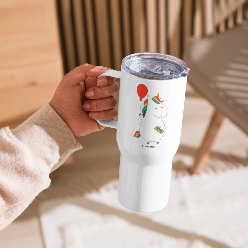 XXL thermal mug unicorn balloon Thermobecher, XL Reisetasse, Großer Thermobecher, Jumbo Becher, Reisebecher, Autobecher, XL Thermobecher, Einhorn, Einhörner, Einhorn Deko, Unicorn, Freude, Lebenslust, Geld, Freundin, Luftballon, Geschenk