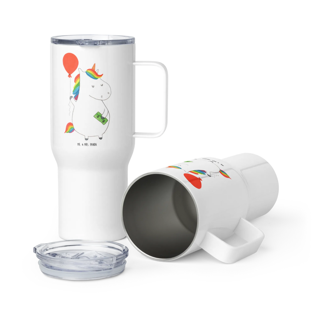 XXL thermal mug unicorn balloon Thermobecher, XL Reisetasse, Großer Thermobecher, Jumbo Becher, Reisebecher, Autobecher, XL Thermobecher, Einhorn, Einhörner, Einhorn Deko, Unicorn, Freude, Lebenslust, Geld, Freundin, Luftballon, Geschenk