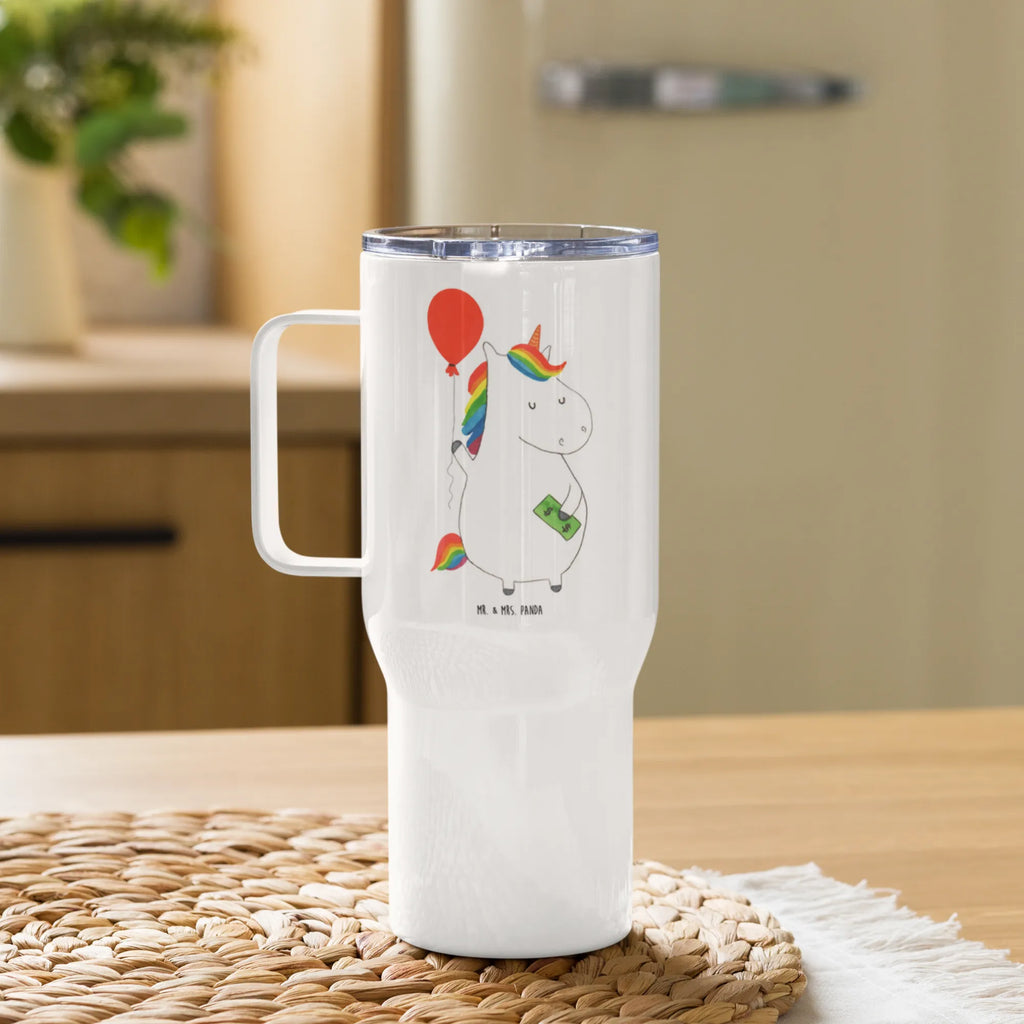 XXL thermal mug unicorn balloon Thermobecher, XL Reisetasse, Großer Thermobecher, Jumbo Becher, Reisebecher, Autobecher, XL Thermobecher, Einhorn, Einhörner, Einhorn Deko, Unicorn, Freude, Lebenslust, Geld, Freundin, Luftballon, Geschenk