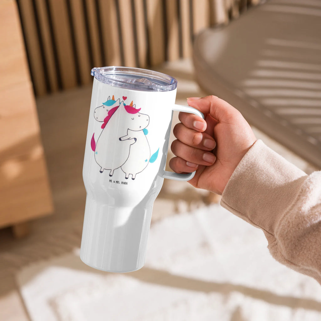 XXL kubek termiczny jednorożec Wiadomość Großer Thermobecher, Thermobecher, Jumbo Becher, XL Thermobecher, Autobecher, XL Reisetasse, Reisebecher, Einhorn, Einhörner, Einhorn Deko, Unicorn, witzig, Spruch, Valentine, Ehe, lustig, Valentinstag, Geschenk, Partner, Liebe