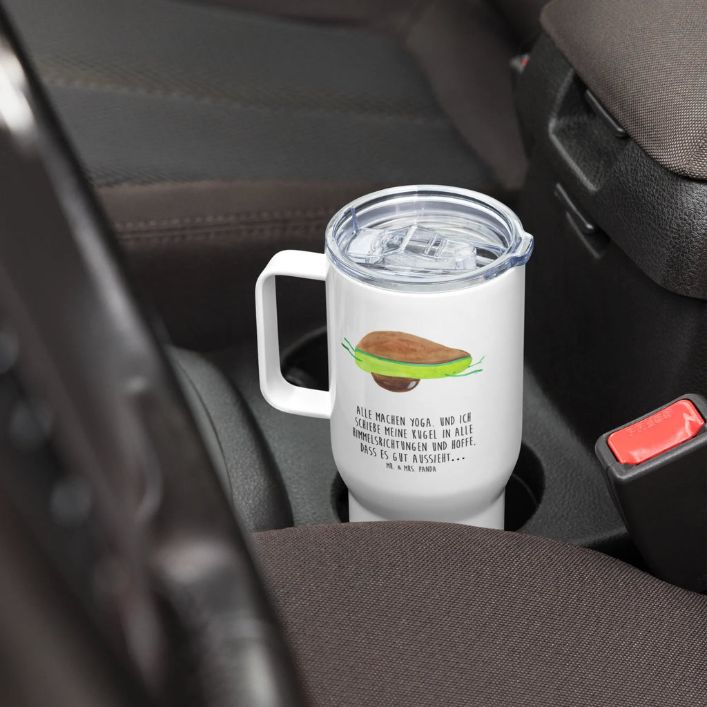 XXL thermal mug avocado yoga Autobecher, Jumbo Becher, XL Thermobecher, Großer Thermobecher, Thermobecher, Reisebecher, XL Reisetasse, Avocado, Veggie, Vegan, Gesund, Avocado Yoga Vegan