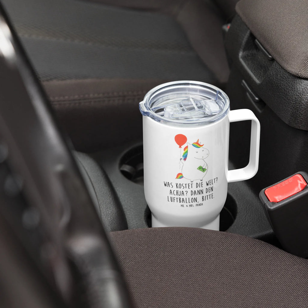 XXL thermal mug unicorn balloon Thermobecher, XL Reisetasse, Großer Thermobecher, Jumbo Becher, Reisebecher, Autobecher, XL Thermobecher, Einhorn, Einhörner, Einhorn Deko, Unicorn, Freude, Lebenslust, Geld, Freundin, Luftballon, Geschenk