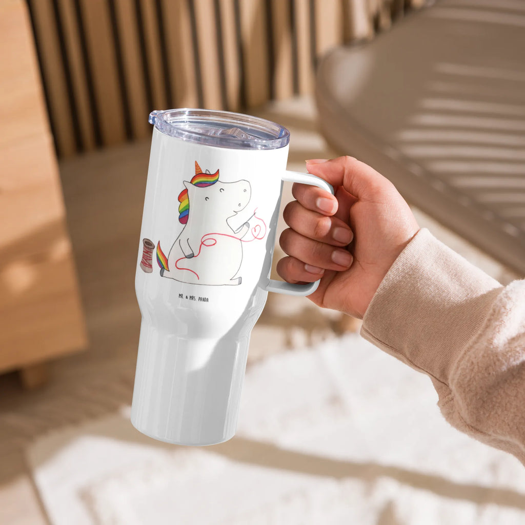 XXL thermal mug unicorn seamstress XL Reisetasse, Reisebecher, Großer Thermobecher, XL Thermobecher, Autobecher, Jumbo Becher, Unicorn, Einhorn, Einhörner, Einhorn Deko, Häkeln, Stricken, Nähzimmer, Näherin, Freundin, Mädchen, Basteln, Nähen