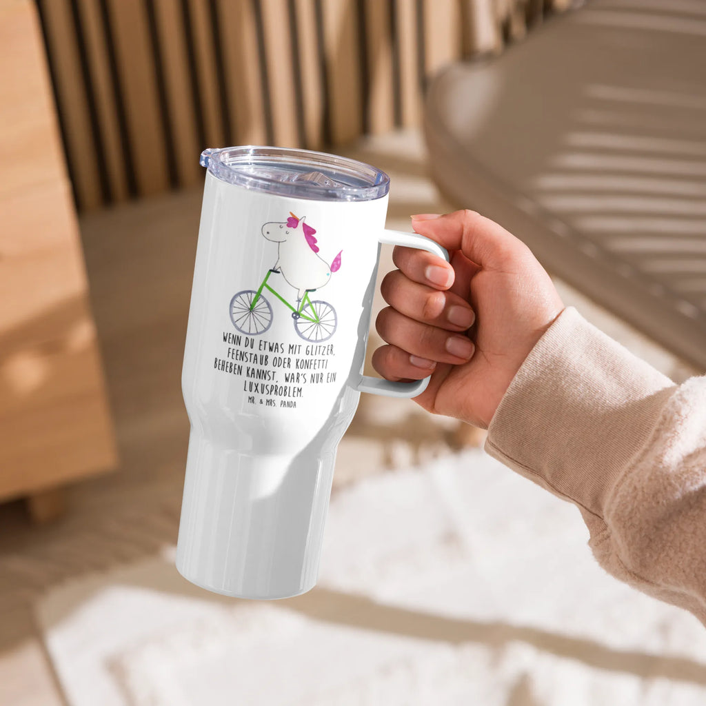 XXL thermal mug unicorn cyclist Autobecher, Großer Thermobecher, Jumbo Becher, XL Reisetasse, XL Thermobecher, Thermobecher, Reisebecher, Einhorn, Einhörner, Einhorn Deko, Unicorn, Kummer, Radfahren, Rad, Konfetti, Luxusproblem, Liebeskummer, Bike, Feenstaub, Radfahrer