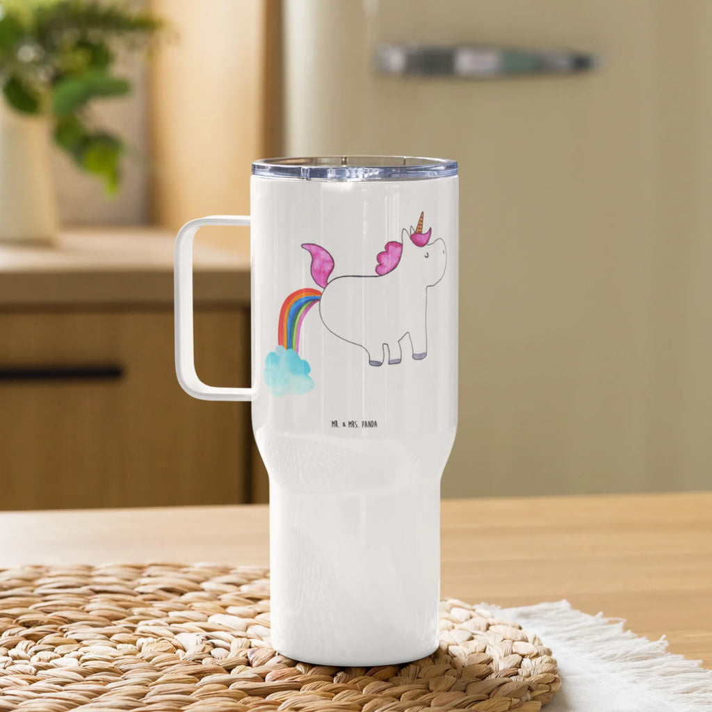 XXL Thermobecher Einhorn Pupsen Großer Thermobecher, Reisebecher, XL Reisetasse, XL Thermobecher, Jumbo Becher, Autobecher, Unicorn, Einhorn, Einhörner, Einhorn Deko, Erwachsenwerden, Lustig, Regenbogen, Pups, Glitzer, Einhornpower, Spaß, Freundin