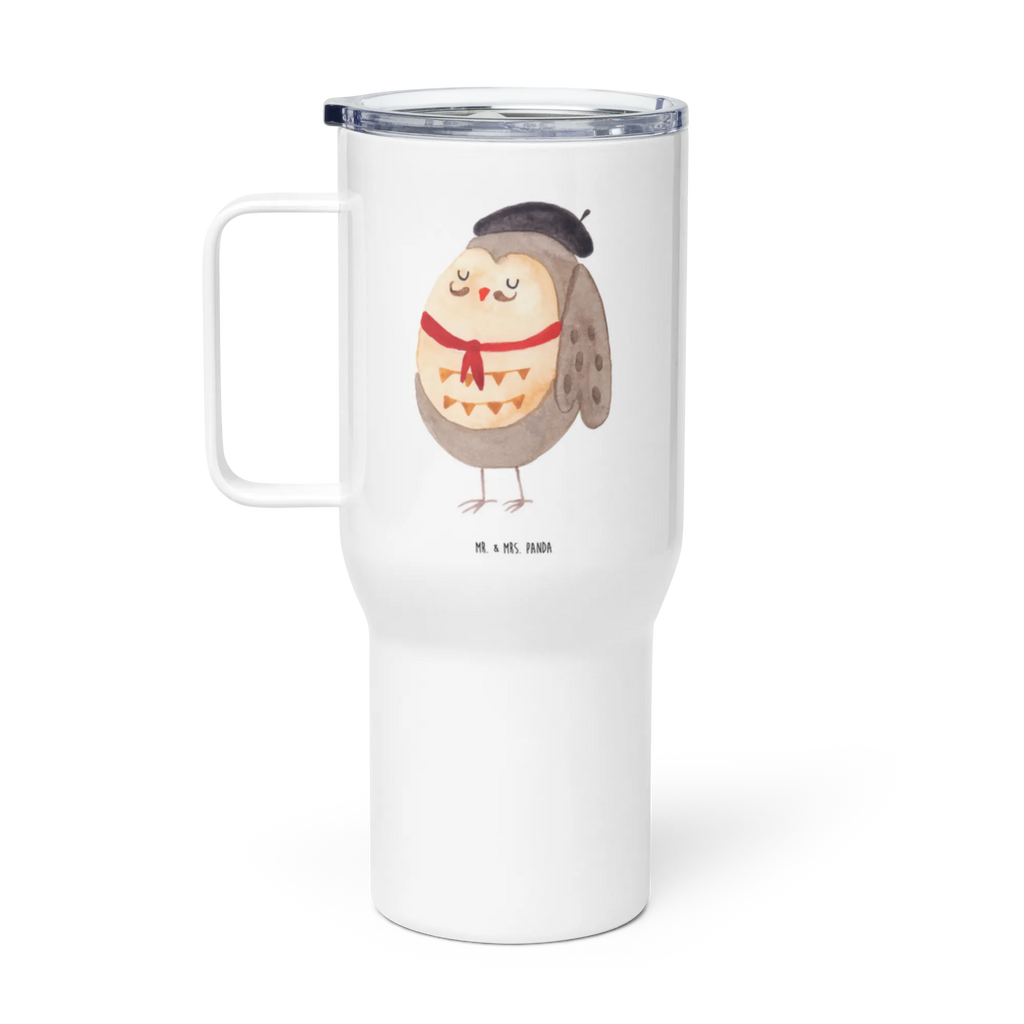 XXL thermal mug Owl France XL Thermobecher, XL Reisetasse, Großer Thermobecher, Jumbo Becher, Autobecher, Reisebecher, Eule, Eule Deko, Owl, Hibou, Frankreich, Eulen, Spruch Französisch, Das Leben Ist schön, La Vie Est Belle, Spruch schön