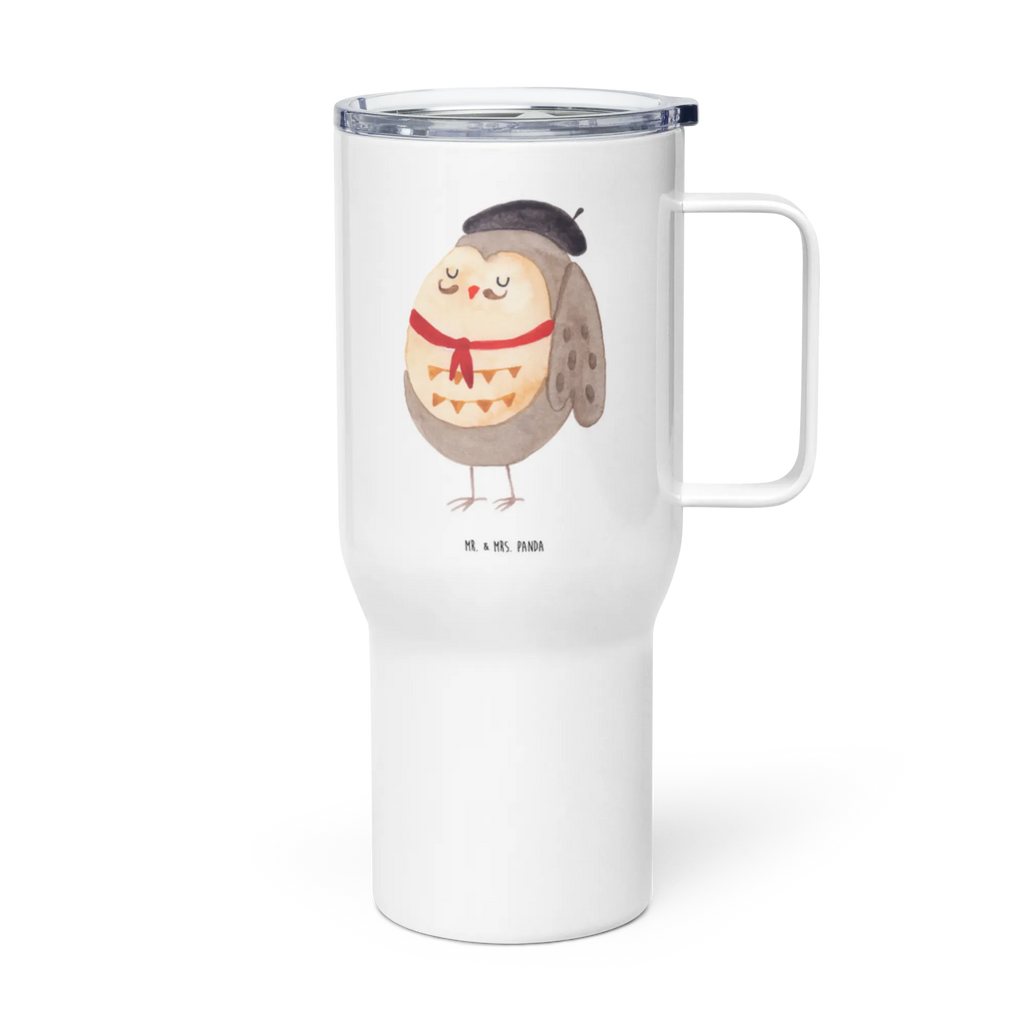 XXL thermal mug Owl France XL Thermobecher, XL Reisetasse, Großer Thermobecher, Jumbo Becher, Autobecher, Reisebecher, Eule, Eule Deko, Owl, Hibou, Frankreich, Eulen, Spruch Französisch, Das Leben Ist schön, La Vie Est Belle, Spruch schön