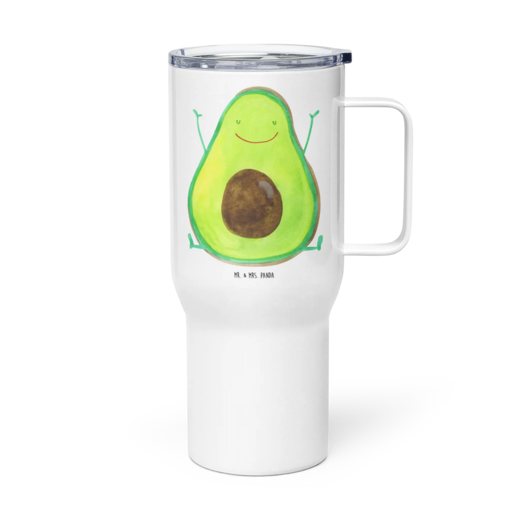XXL Thermobecher Avocado Glücklich Großer Thermobecher, XL Thermobecher, Jumbo Becher, Reisebecher, XL Reisetasse, Autobecher, Thermobecher, Avocado, Veggie, Vegan, Gesund, Chaos