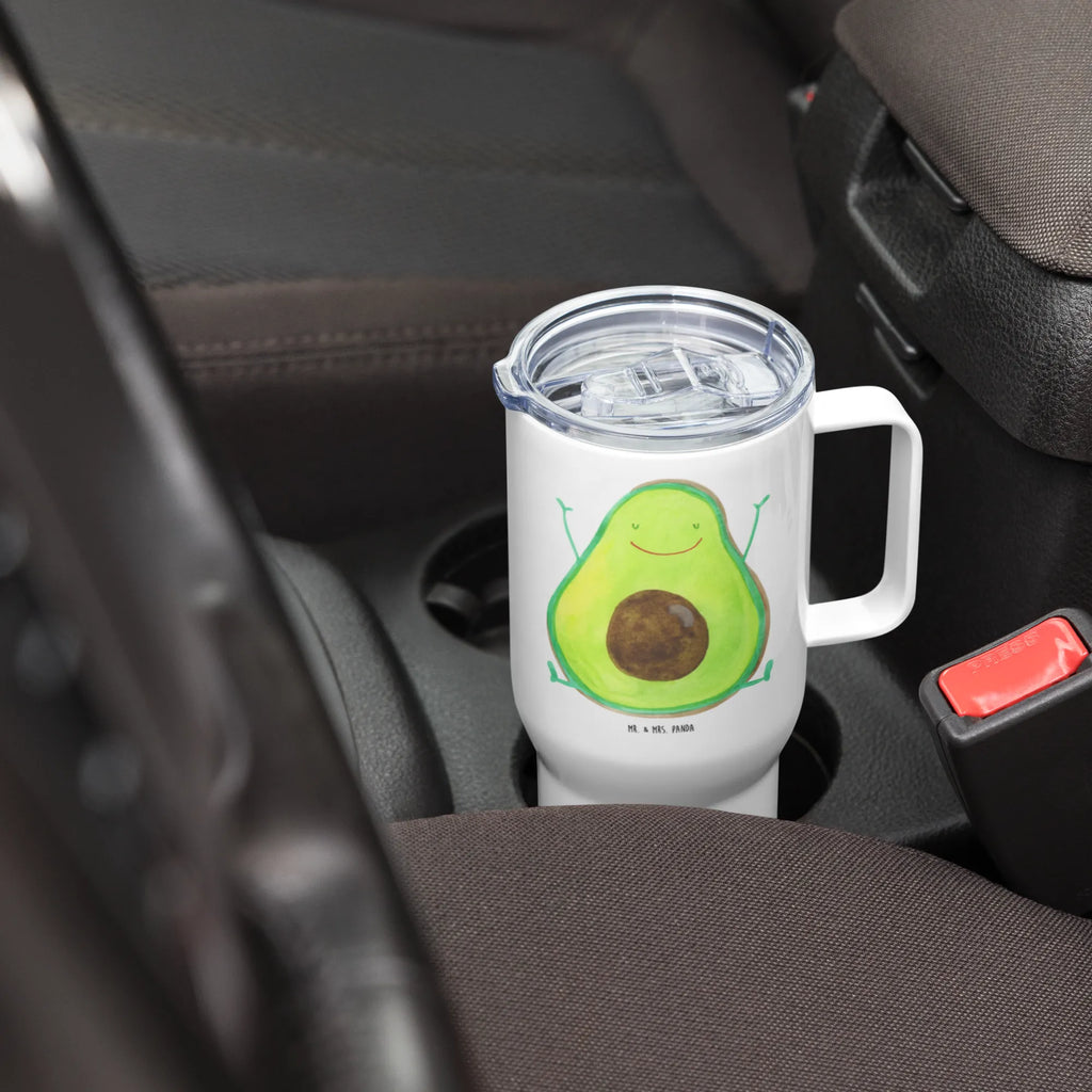 XXL Thermobecher Avocado Glücklich Großer Thermobecher, XL Thermobecher, Jumbo Becher, Reisebecher, XL Reisetasse, Autobecher, Thermobecher, Avocado, Veggie, Vegan, Gesund, Chaos