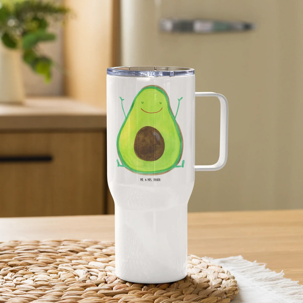 XXL Thermobecher Avocado Glücklich Großer Thermobecher, XL Thermobecher, Jumbo Becher, Reisebecher, XL Reisetasse, Autobecher, Thermobecher, Avocado, Veggie, Vegan, Gesund, Chaos