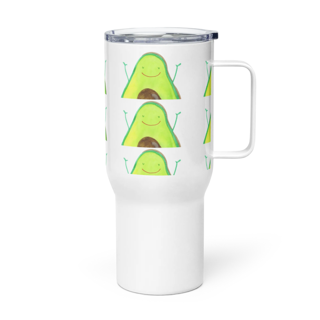 XXL Thermobecher Avocado Glücklich Großer Thermobecher, XL Thermobecher, Jumbo Becher, Reisebecher, XL Reisetasse, Autobecher, Thermobecher, Avocado, Veggie, Vegan, Gesund, Chaos