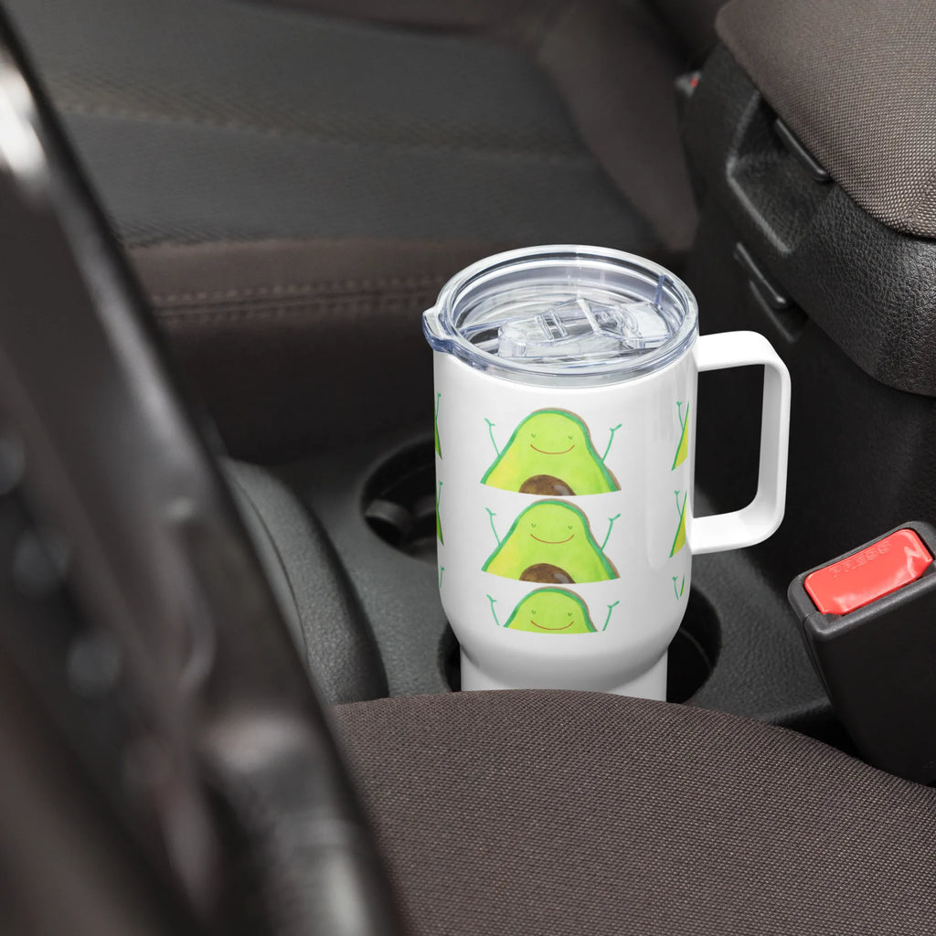 XXL Thermobecher Avocado Glücklich Großer Thermobecher, XL Thermobecher, Jumbo Becher, Reisebecher, XL Reisetasse, Autobecher, Thermobecher, Avocado, Veggie, Vegan, Gesund, Chaos