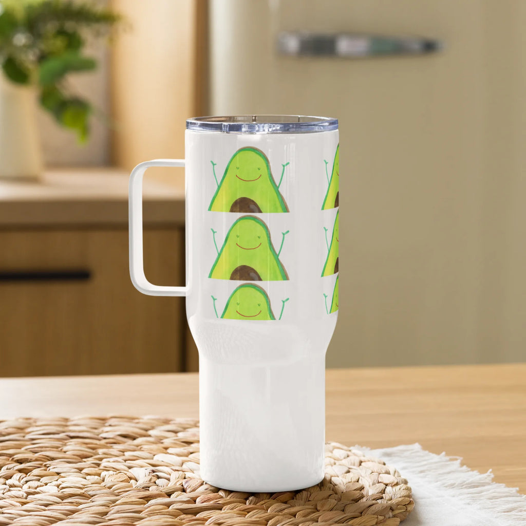 XXL Thermobecher Avocado Glücklich Großer Thermobecher, XL Thermobecher, Jumbo Becher, Reisebecher, XL Reisetasse, Autobecher, Thermobecher, Avocado, Veggie, Vegan, Gesund, Chaos
