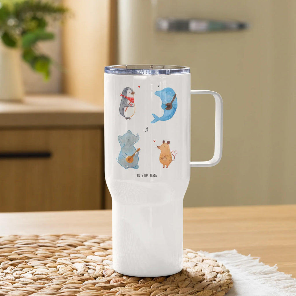 XXL thermal mug Big tape Großer Thermobecher, XL Thermobecher, Reisebecher, XL Reisetasse, Autobecher, Jumbo Becher, Lustige Sprüche, Tiere, Tiermotive, Gute Laune, Maus, Gitarre, Musik, Elefant, Band, Delfin, Triangel, Musikanten, Pinguin, Hund