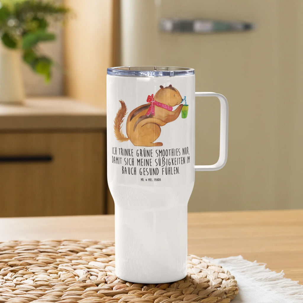XXL thermal mug Squirrel smoothies Jumbo Becher, Großer Thermobecher, Reisebecher, XL Reisetasse, Autobecher, XL Thermobecher, Lustige Sprüche, Tiere, Tiermotive, Gute Laune, Diät, Green Smoothies, Streifenhörnchen, Eichhörnchen, Abnehmen
