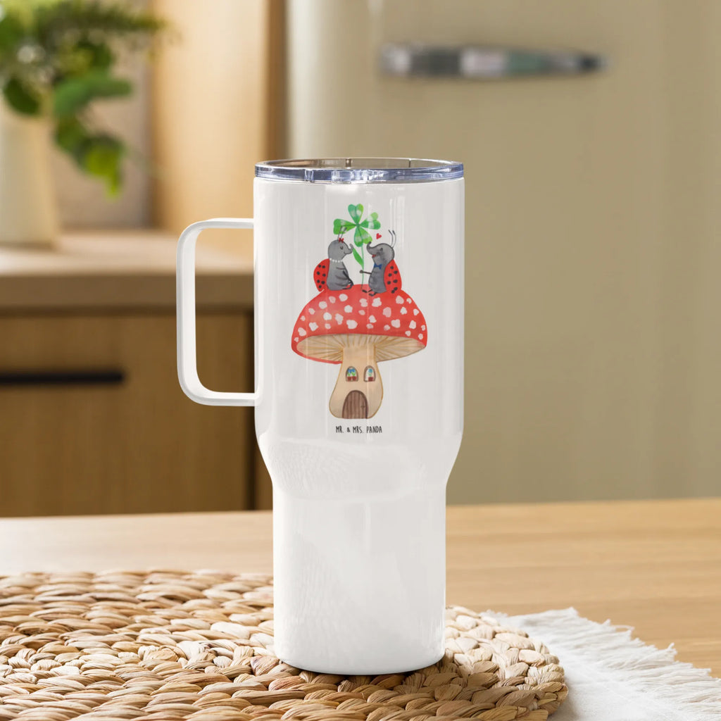 XXL thermal mug ladybug toadstool Reisebecher, XL Thermobecher, Großer Thermobecher, Thermobecher, Autobecher, XL Reisetasse, Jumbo Becher, Tiermotive, Gute Laune, lustige Sprüche, Tiere, Wohnung, Marienkäfer, Haus, zuhause, Fliegenpilz, Fleigenpilzhaus