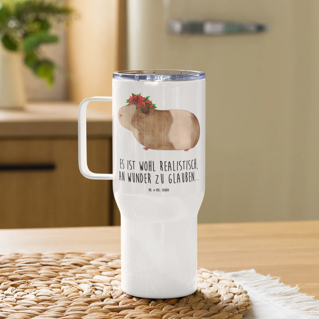 XXL Thermobecher Meerschweinchen Weisheit Autobecher, Reisebecher, XL Thermobecher, XL Reisetasse, Jumbo Becher, Großer Thermobecher, Lustige Sprüche, Tiere, Tiermotive, Gute Laune, Meerie, Meeries, Meerschweinchen, Realität, Motivation, Wunder, Weisheit, Spruch, Blumenkind, Wunderland