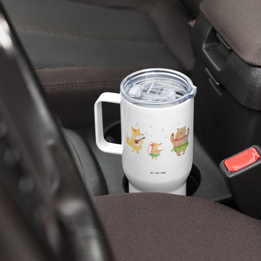 XXL kubek termiczny zwierzęta leśne Aloha Großer Thermobecher, Thermobecher, Jumbo Becher, XL Thermobecher, Reisebecher, XL Reisetasse, Autobecher, Tiermotive, Gute Laune, lustige Sprüche, Tiere, Waldtiere, Lachen, Wald, Bär, Leben, Igel, Musik, Aloha, Hase, Tanzen
