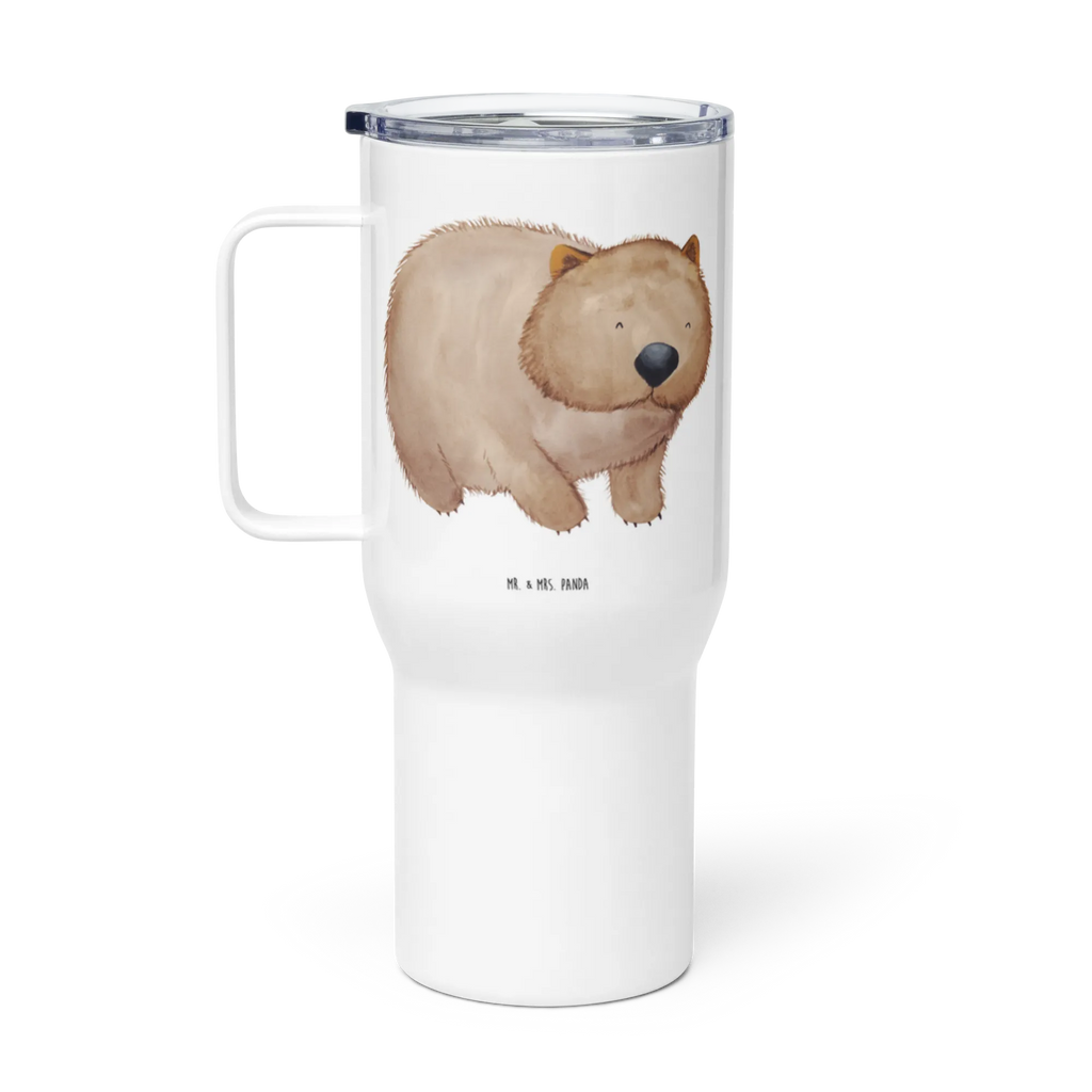 XXL Thermobecher Wombat Großer Thermobecher, XL Reisetasse, Jumbo Becher, Autobecher, Reisebecher, XL Thermobecher, Lustige Sprüche, Tiere, Tiermotive, Gute Laune, Spruch, Wombat, Das Leben Ist schön, Australien, Motivation