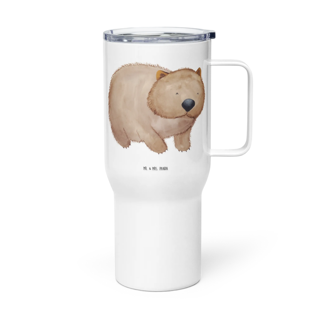 XXL Thermobecher Wombat Großer Thermobecher, XL Reisetasse, Jumbo Becher, Autobecher, Reisebecher, XL Thermobecher, Lustige Sprüche, Tiere, Tiermotive, Gute Laune, Spruch, Wombat, Das Leben Ist schön, Australien, Motivation