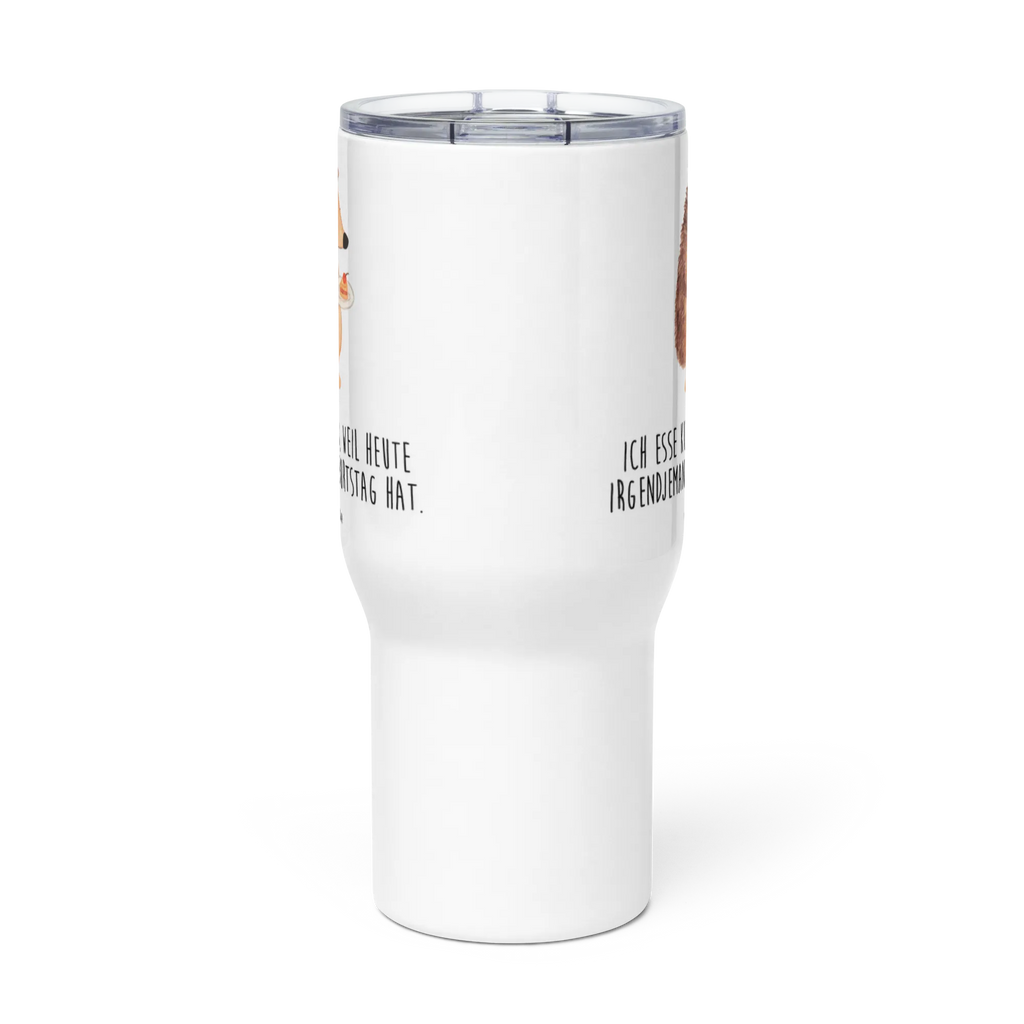XXL Thermobecher Igel Kuchenstück XL Reisetasse, Autobecher, Reisebecher, XL Thermobecher, Jumbo Becher, Großer Thermobecher, Lustige Sprüche, Tiere, Tiermotive, Gute Laune, Kuchen Backen, Backen Geschenk, Igel, Geburtstagskuchen, Einladung Party, Torte, Essen Spruch, Kuchen