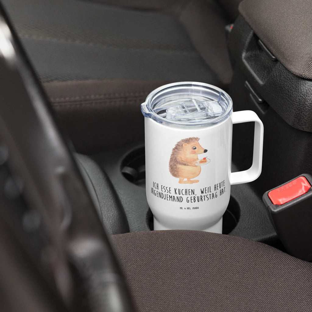 XXL Thermobecher Igel Kuchenstück XL Reisetasse, Autobecher, Reisebecher, XL Thermobecher, Jumbo Becher, Großer Thermobecher, Lustige Sprüche, Tiere, Tiermotive, Gute Laune, Kuchen Backen, Backen Geschenk, Igel, Geburtstagskuchen, Einladung Party, Torte, Essen Spruch, Kuchen