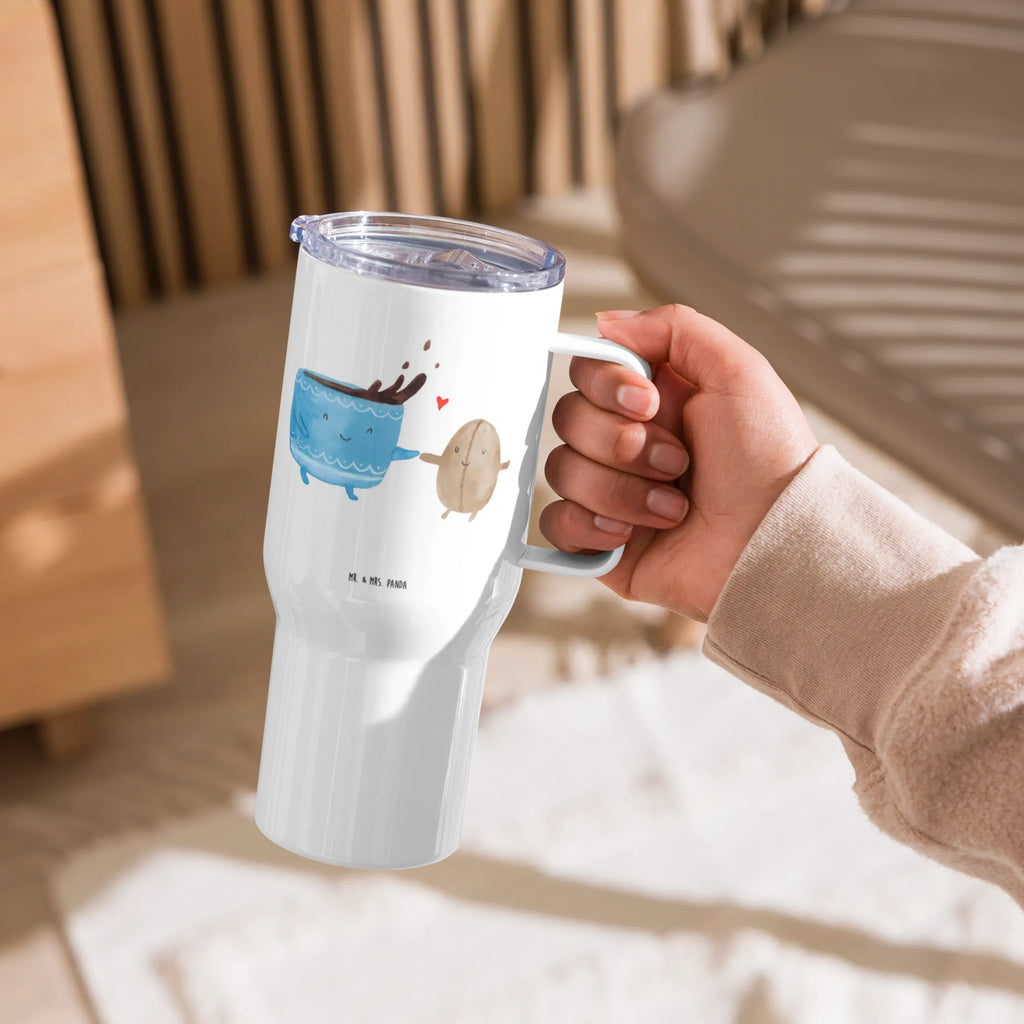XXL Thermobecher Kaffee Bohne XL Reisetasse, Autobecher, Thermobecher, Reisebecher, Jumbo Becher, Großer Thermobecher, XL Thermobecher, Tiermotive, Gute Laune, lustige Sprüche, Tiere, Glück, Zufriedenheit, Kaffeebohne, Genuss, Kaffee