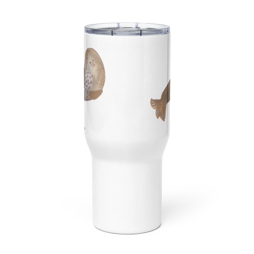 XXL Thermobecher Robbe Lachen Reisebecher, Autobecher, Jumbo Becher, XL Reisetasse, Thermobecher, XL Thermobecher, Großer Thermobecher, Tiermotive, Gute Laune, lustige Sprüche, Tiere, Seehund, Ostsee, Nordsee, Strand, Robbe, Robben, Meerestier