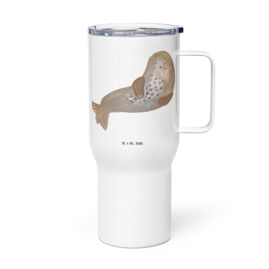 XXL Thermobecher Robbe Lachen Reisebecher, Autobecher, Jumbo Becher, XL Reisetasse, Thermobecher, XL Thermobecher, Großer Thermobecher, Tiermotive, Gute Laune, lustige Sprüche, Tiere, Seehund, Ostsee, Nordsee, Strand, Robbe, Robben, Meerestier